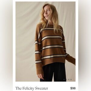 Richer Poorer Tan and Black Striped Sweater